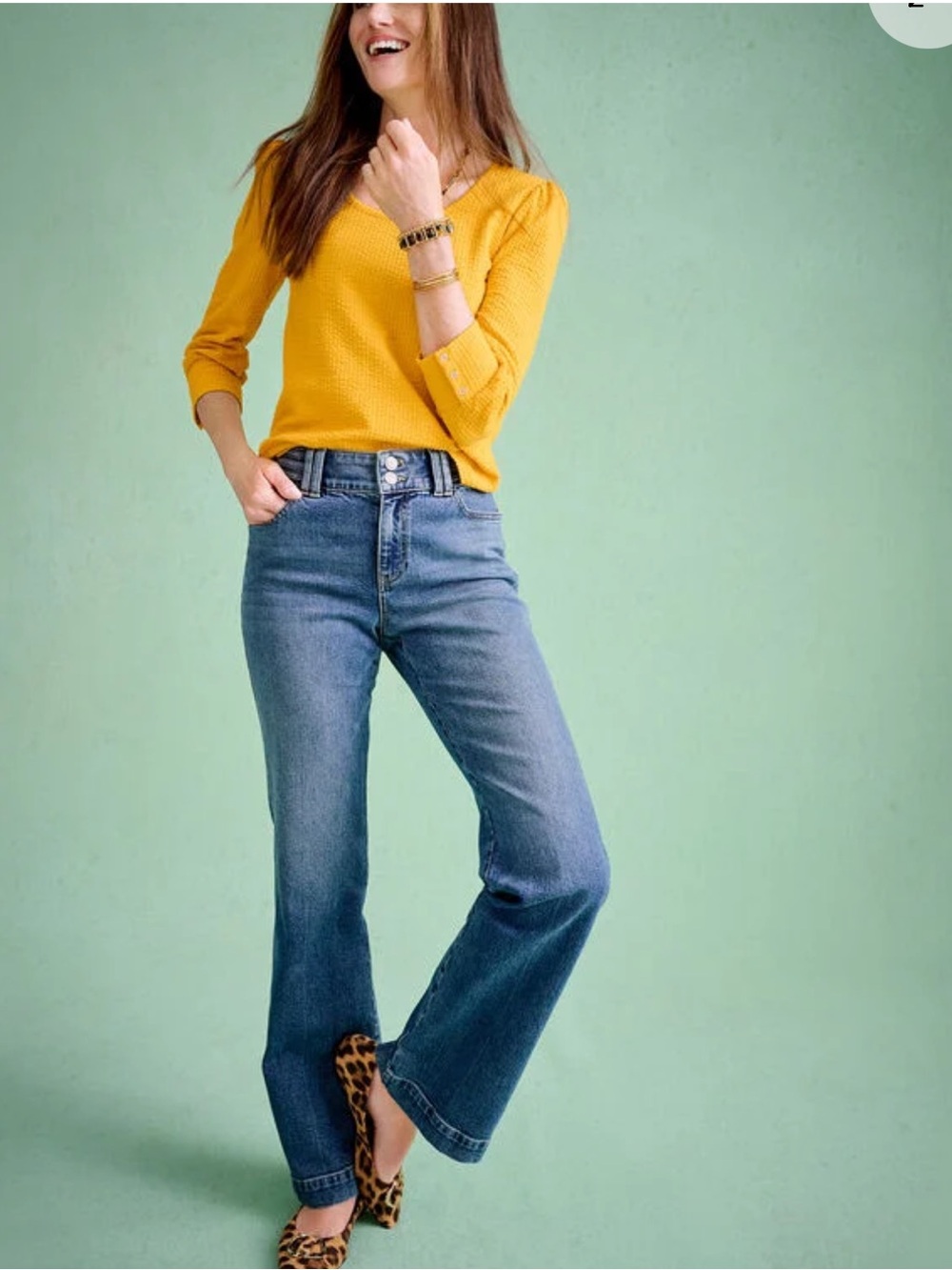 Talbots Women's Flare Leg High Waist Jeans in Melody Wash Size 10P